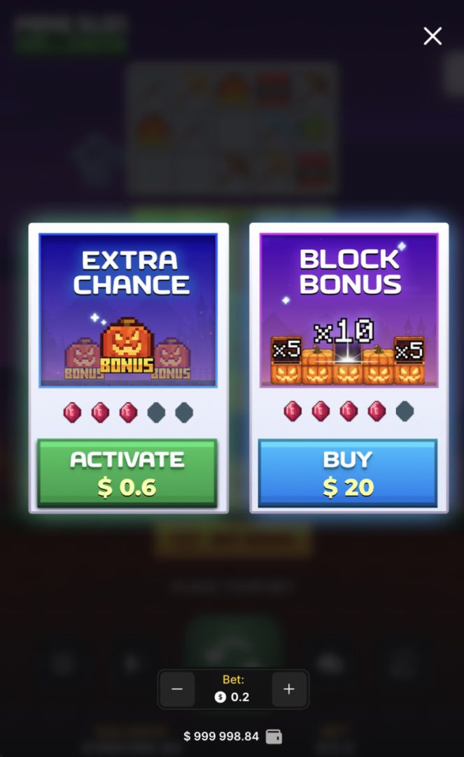 Mine Slot Halloween app, juego de azar con aspecto de juego sin estafa: misma ventana de opciones en vertical
