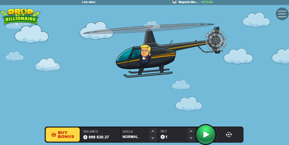 Helicóptero de Drop The Billionaire al inicio de la ronda